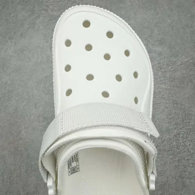 Crocs Echo Clog حذاء كلوج أبيض منصة مع حزام 4