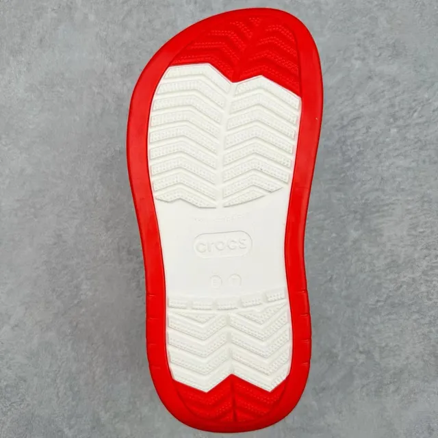 Crocs Echo Blanco Rojo Suela de Plataforma Correa Ajustable Zueco 9