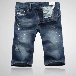 Diesel Distressed Paint-Splatter Denim Shorts