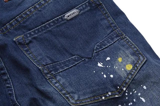 Diesel Distressed Paint-Splatter Denim Shorts 3