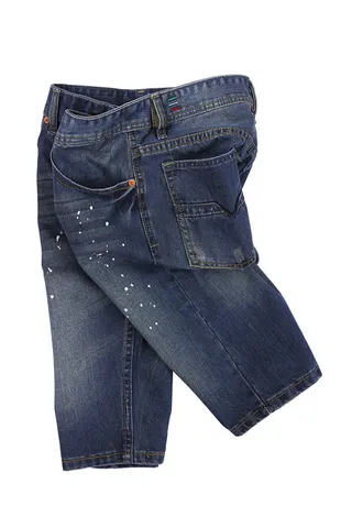 Diesel Distressed Paint-Splatter Denim Shorts 12