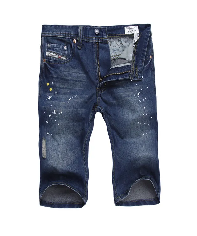 Diesel Distressed Paint-Splatter Denim Shorts 14
