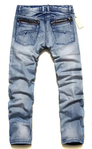 Diesel Light-Wash Zippered Back Pocket Jeans 6