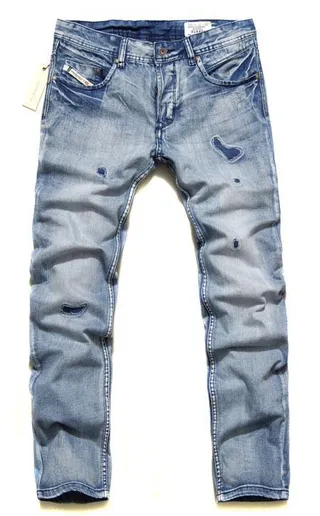 Diesel Light-Wash Zippered Back Pocket Jeans 7
