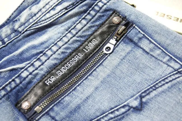 Diesel Light-Wash Zippered Back Pocket Jeans 9