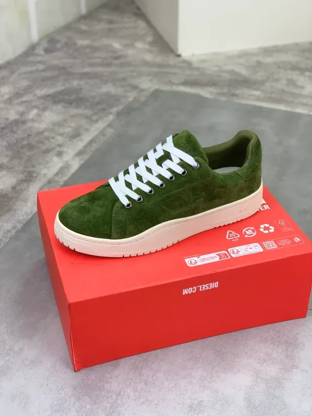 Diesel Olive Green Suede Low-Top Lifestyle Sneakers 5