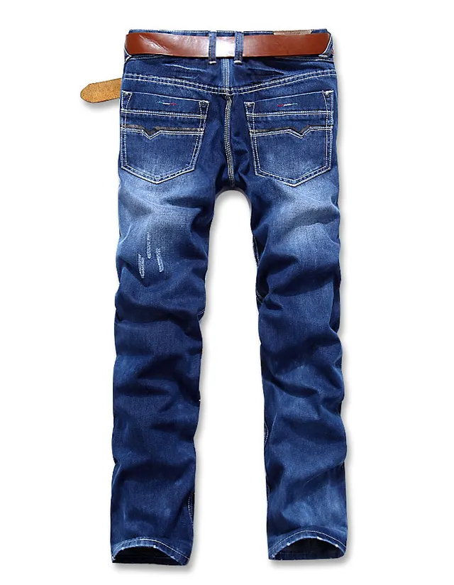 Diesel Straight-Leg Mid-Rise Distressed Blue Jeans 8