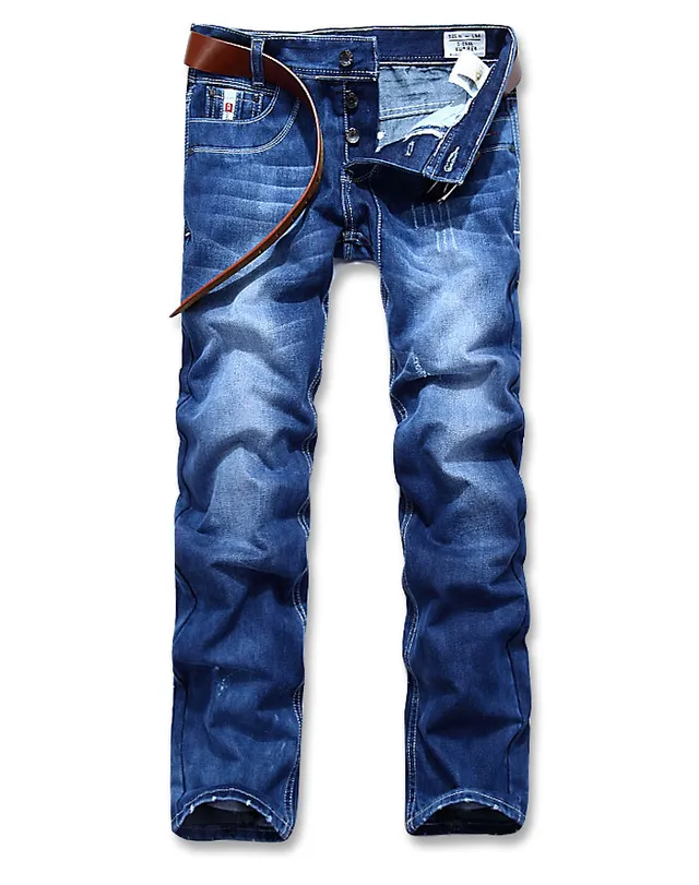 Diesel Straight-Leg Mid-Rise Distressed Blue Jeans 9