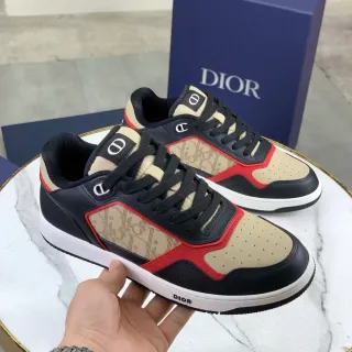 Dior B-Series Sneakers Lifestyle Cuir Panelé Noir Beige Low-Top