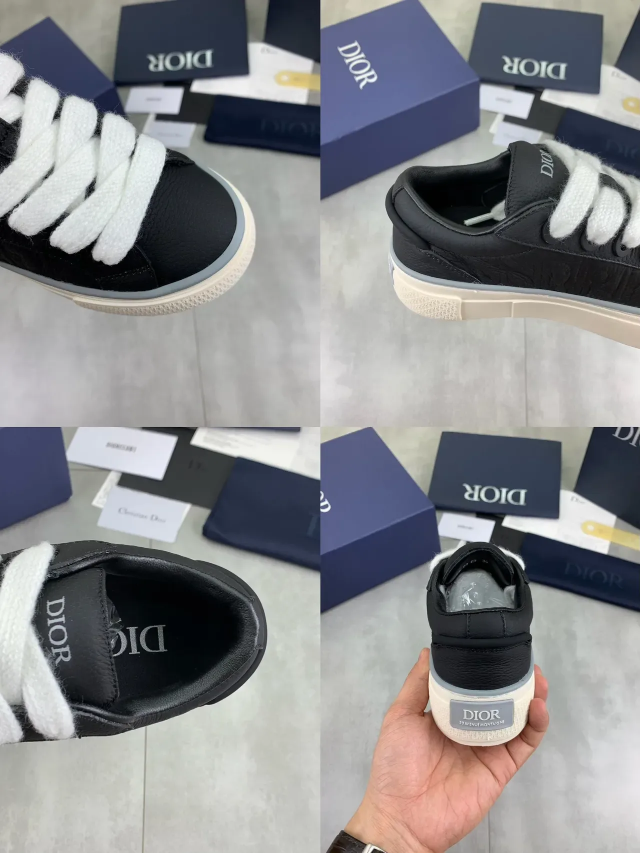 Dior B23 Black and White Platform Lifestyle Sneakers 2