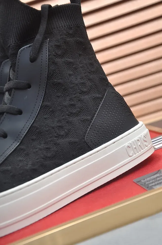 Dior B23 Chaussures Lifestyle en Tricot Noir High-Top 2