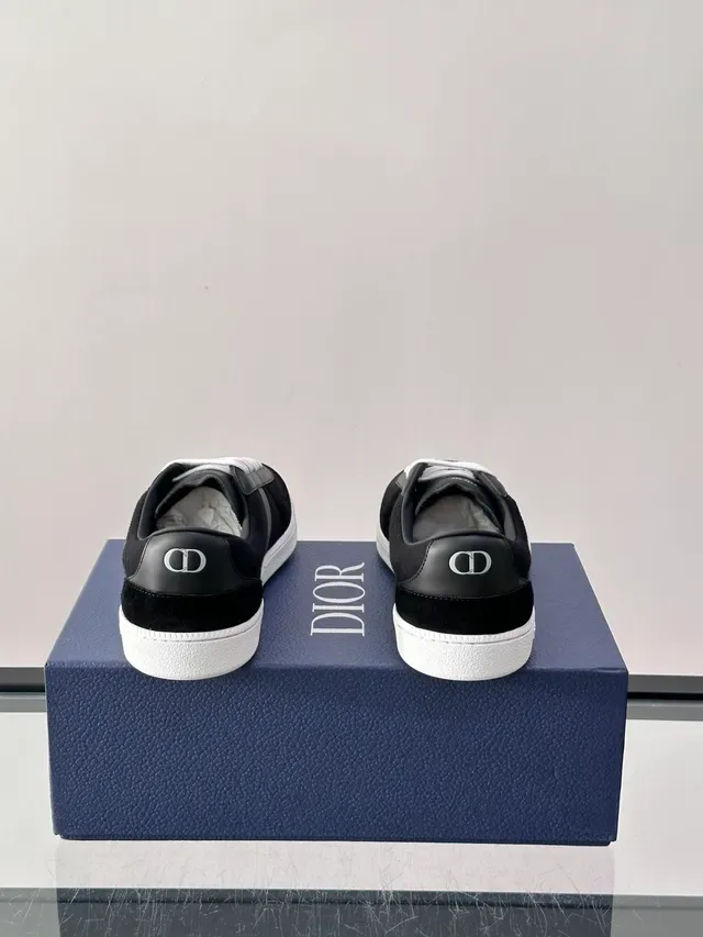 Dior B23 Daim et Cuir Noir et Blanc Semelle Caoutchouc Sneakers Lifestyle 3