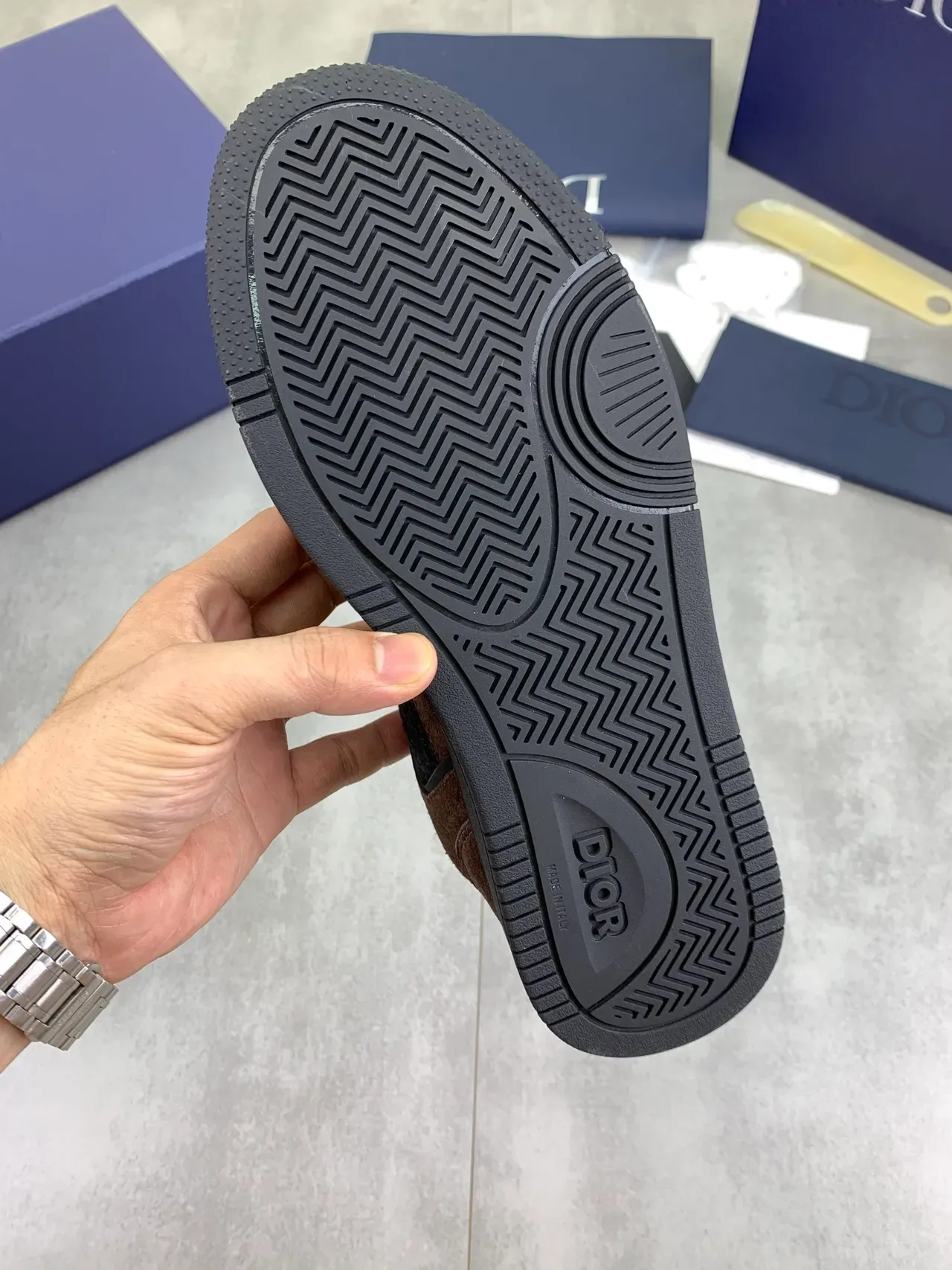 Dior B23 Brown Suede and Black Monogram Lifestyle Sneakers 3