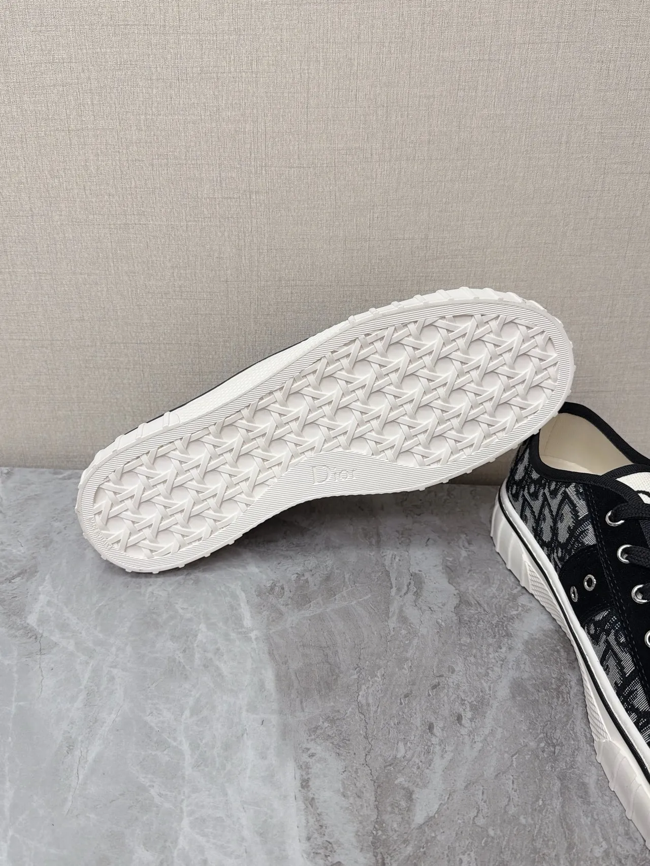 Dior B23 Monogram Canvas Black White Lifestyle Sneakers 2