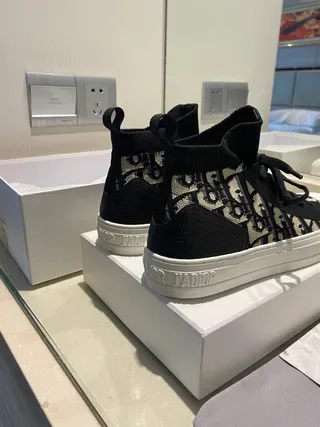 Dior B23 Monogram Print Black and Beige Lifestyle Sneakers 3