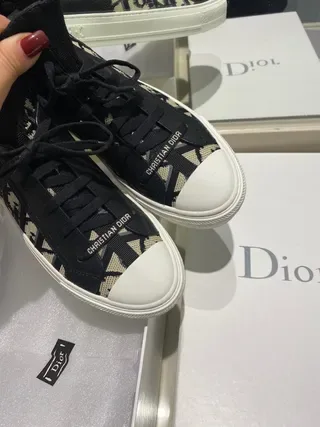 Dior B23 Monogram Print Black and Beige Lifestyle Sneakers 6