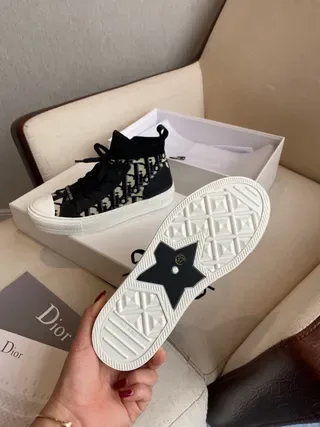 Dior B23 Monogram Print Black and Beige Lifestyle Sneakers 8