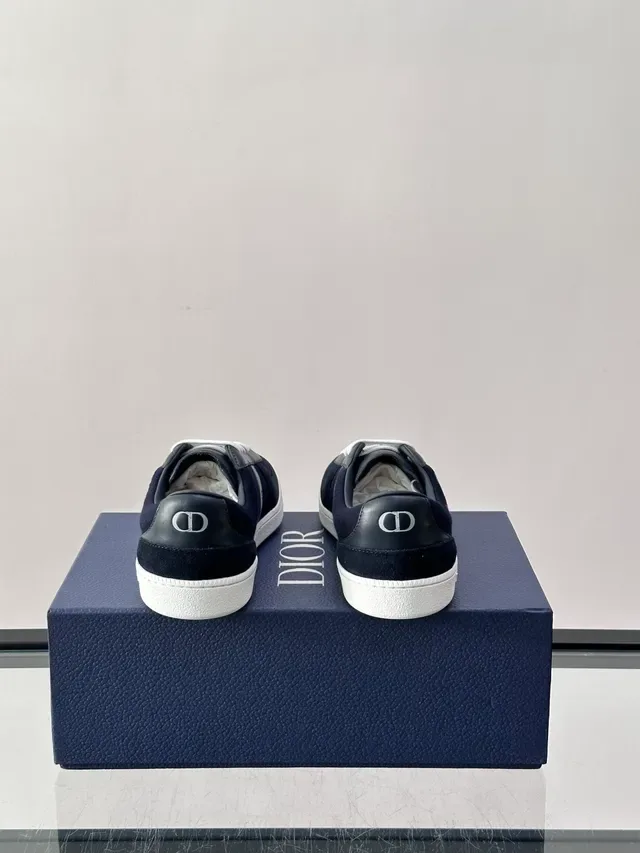 Dior B23 Navy Sapatilhas Lifestyle em Couro de Camurça e Couro com Motivo de Cavalo Bordado 3