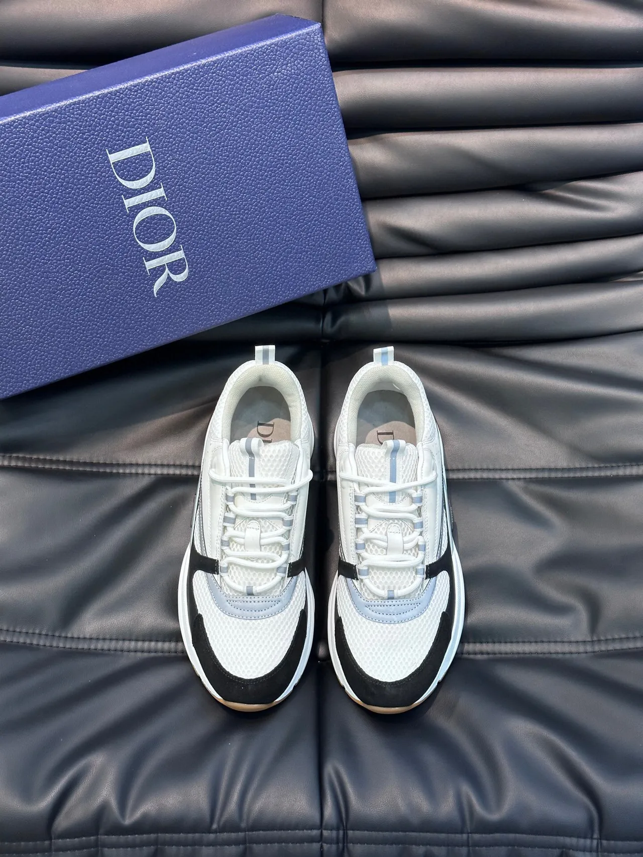 Dior B23 White Black Gray Chunky Sneakers 3
