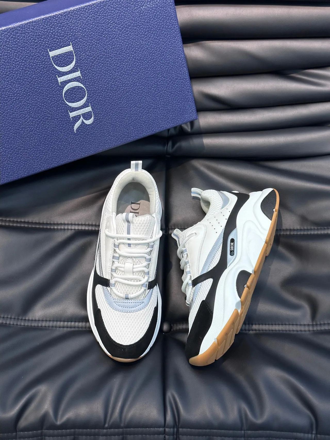Dior B23 White Black Gray Chunky Sneakers 4