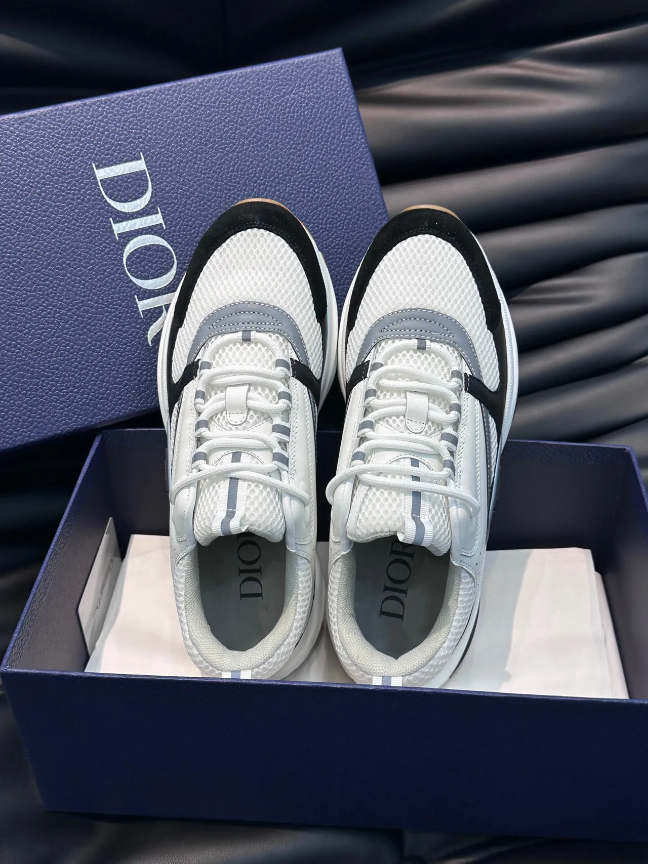 Dior B23 White Black Gray Chunky Sneakers 6