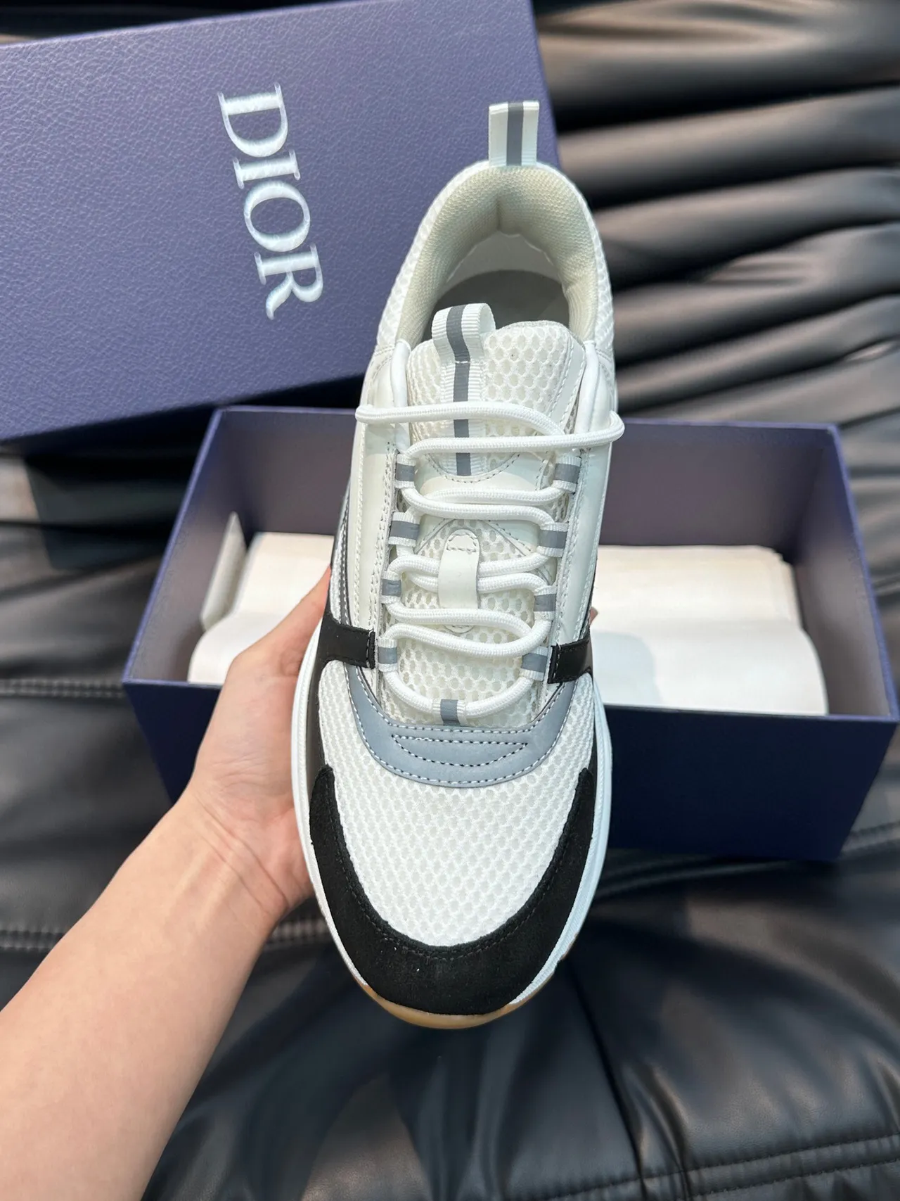 Dior B23 White Black Gray Chunky Sneakers 7