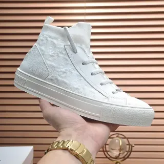 Dior B23 أحذية رياضية أبيض high-top من التريكو lifestyle