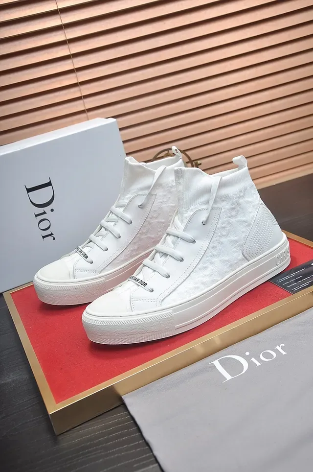 Dior B23 أحذية رياضية أبيض high-top من التريكو lifestyle 4