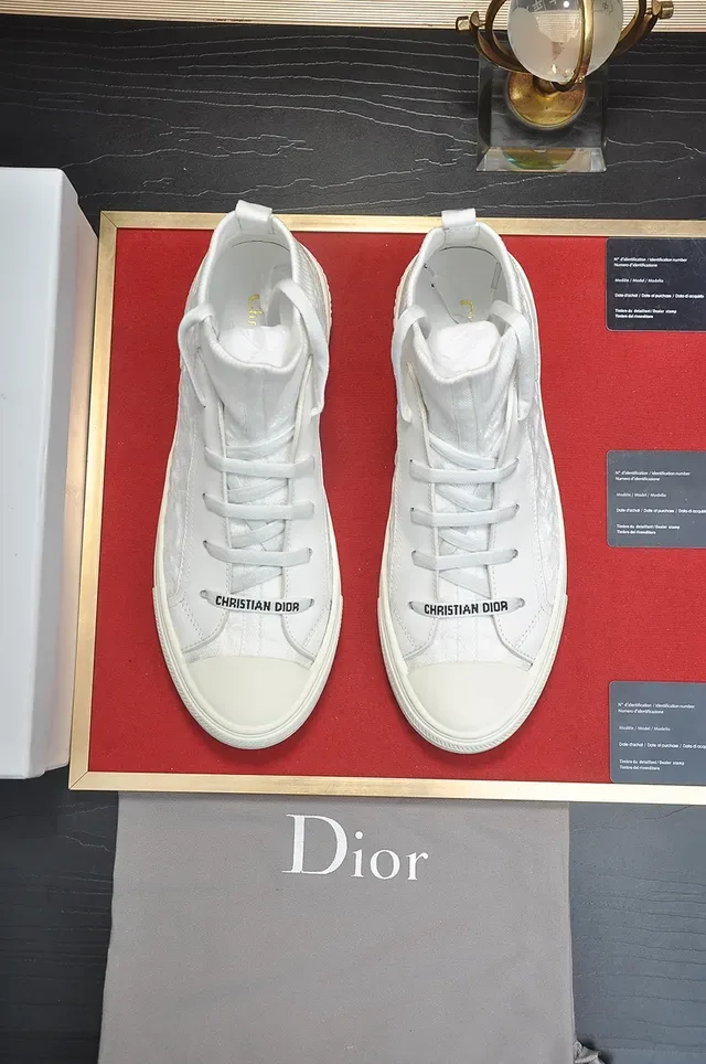 Dior B23 أحذية رياضية أبيض high-top من التريكو lifestyle 5