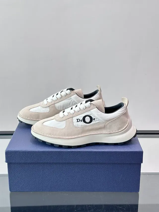Dior B27 Beige and White Suede Textile Chunky Sneakers 5
