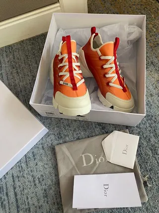 Dior B27 Gradient Red Orange Chunky Sneakers 3