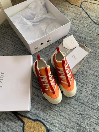 Dior B27 Gradient Red Orange Chunky Sneakers 4