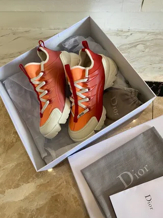 Dior B27 Gradient Red Orange Chunky Sneakers 5