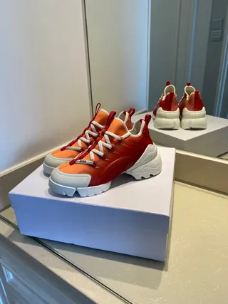 Dior B27 Gradient Red Orange Chunky Sneakers 9