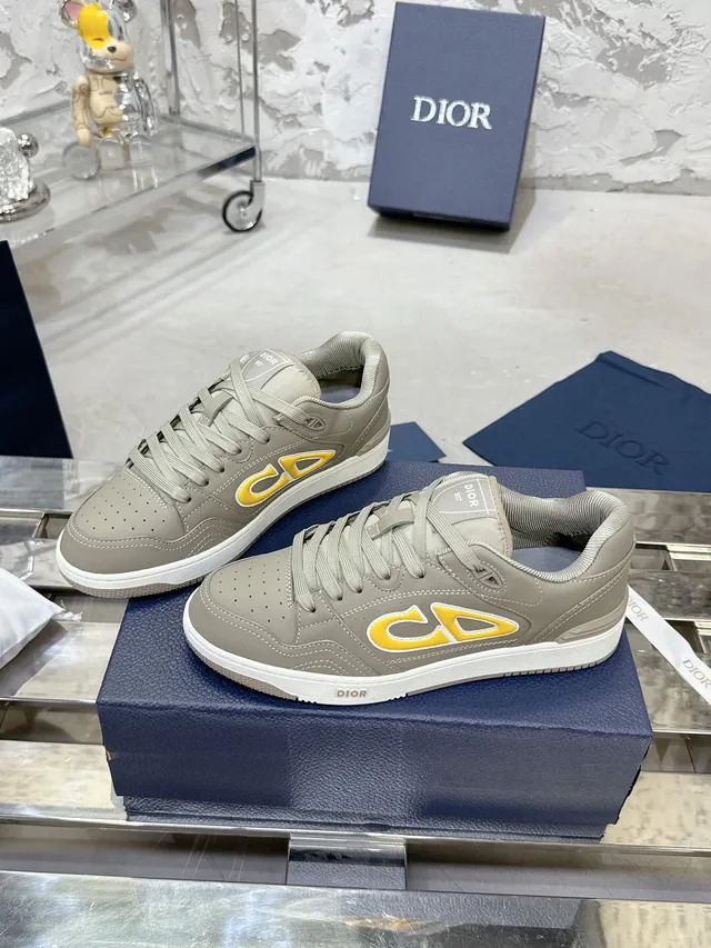 Dior B27 Gray and Yellow Monogram Lifestyle Sneakers 6