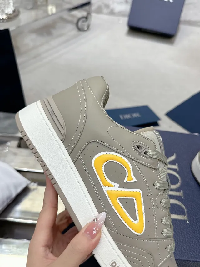 Dior B27 Gray and Yellow Monogram Lifestyle Sneakers 8