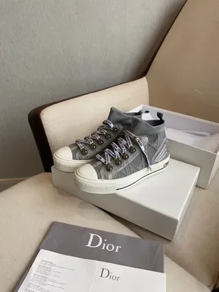 Dior B27 Gray Mesh High-Top Lifestyle Sneakers 7