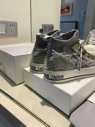 Dior B27 Gray Mesh High-Top Lifestyle Sneakers 9