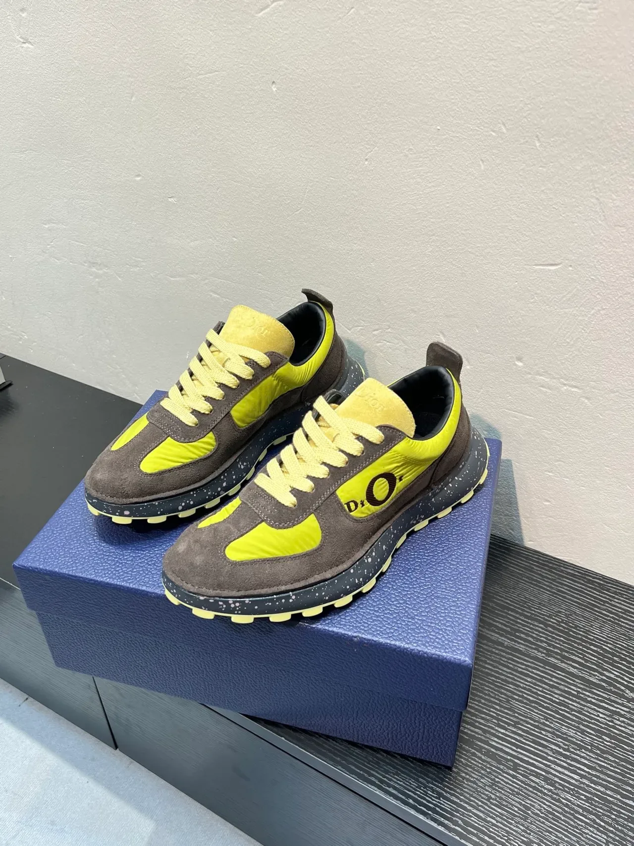 Dior B27 Lime Yellow and Gray Lifestyle Sneakers 3