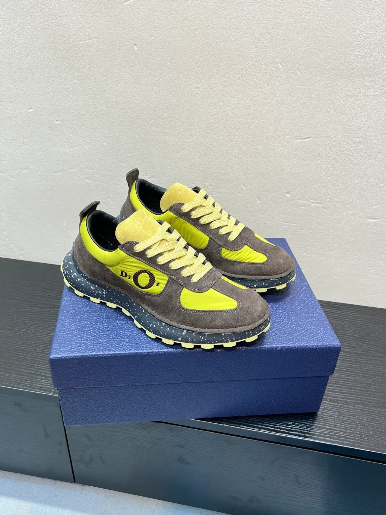 Dior B27 Lime Yellow and Gray Lifestyle Sneakers 5