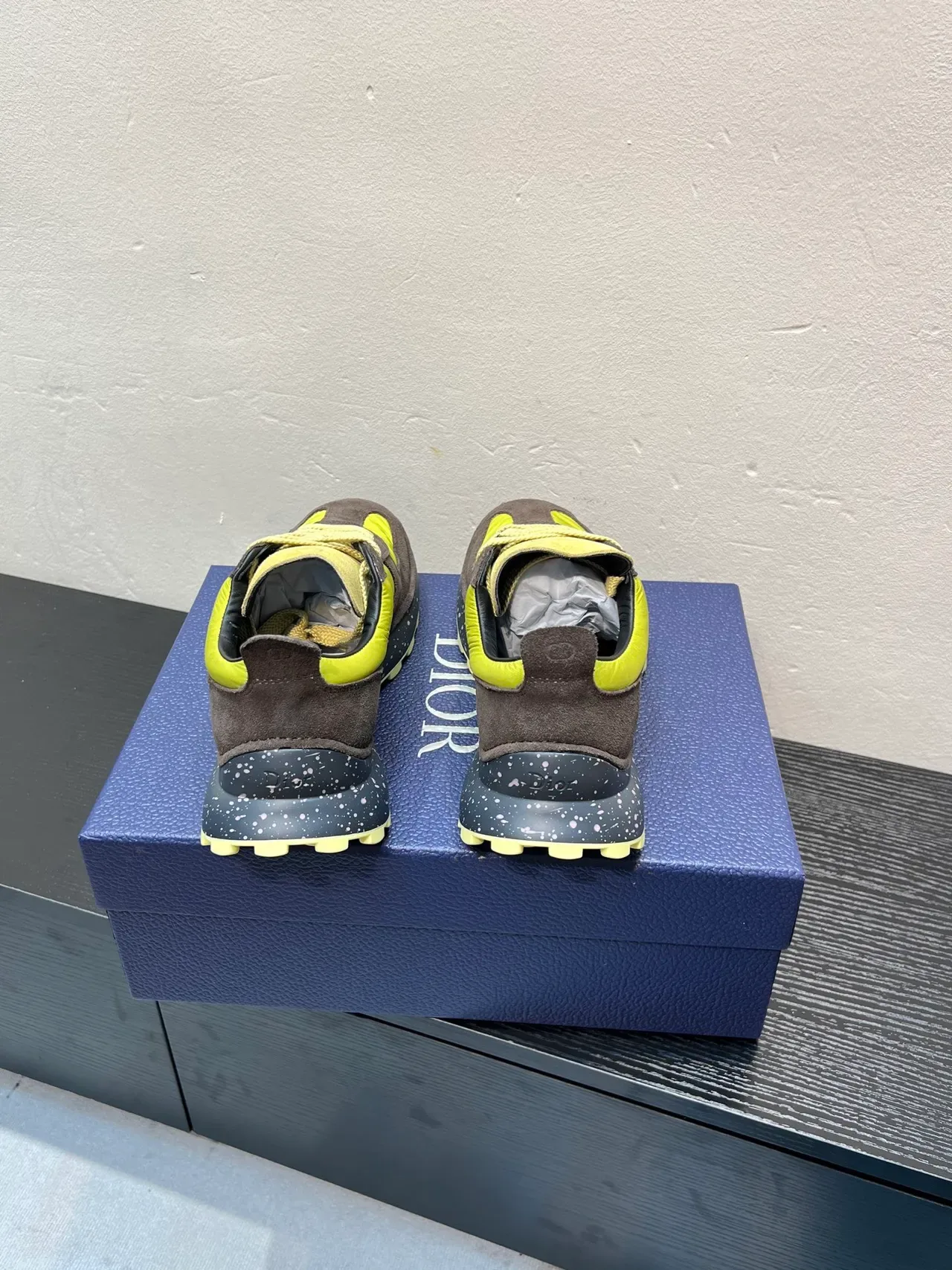 Dior B27 Lime Yellow and Gray Lifestyle Sneakers 6