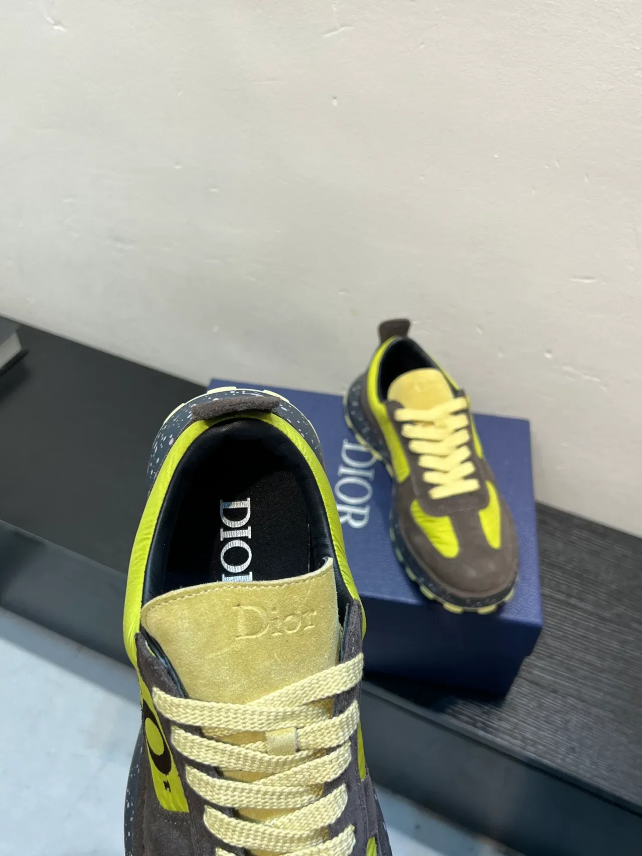 Dior B27 Lime Yellow and Gray Lifestyle Sneakers 7
