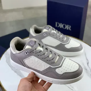 Dior B27 Monogram-Embossed Gray and White Lifestyle Sneakers