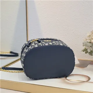 Dior حقيبة التجميل Navy Oblique Monogram Boston Bag 4