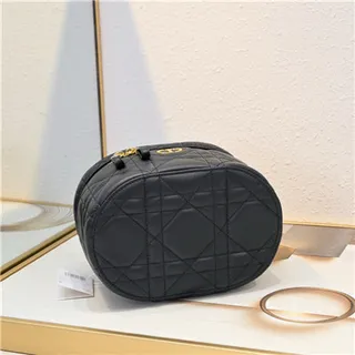 Dior حقيبة التجميل Navy Oblique Monogram Boston Bag 21