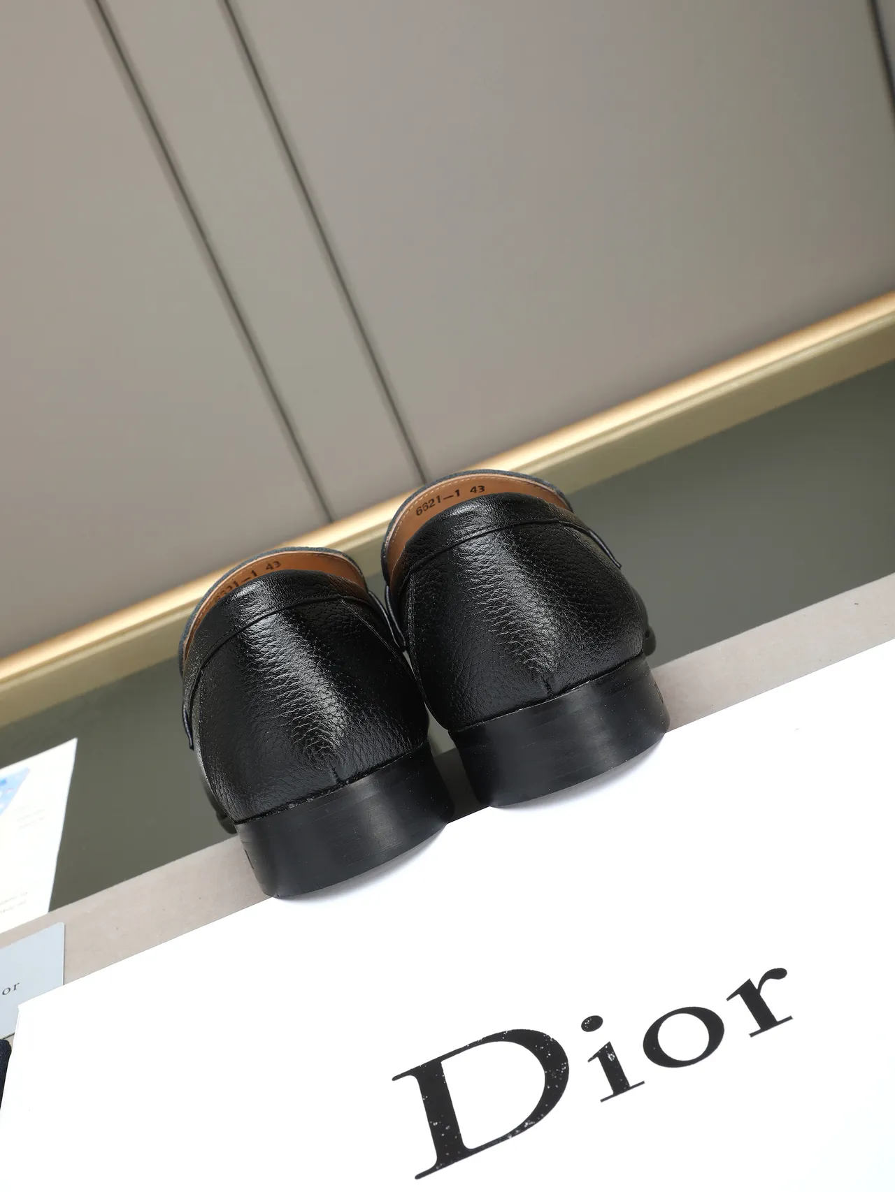 Dior Black Gold Pebbled Leather Penny Loafer 3