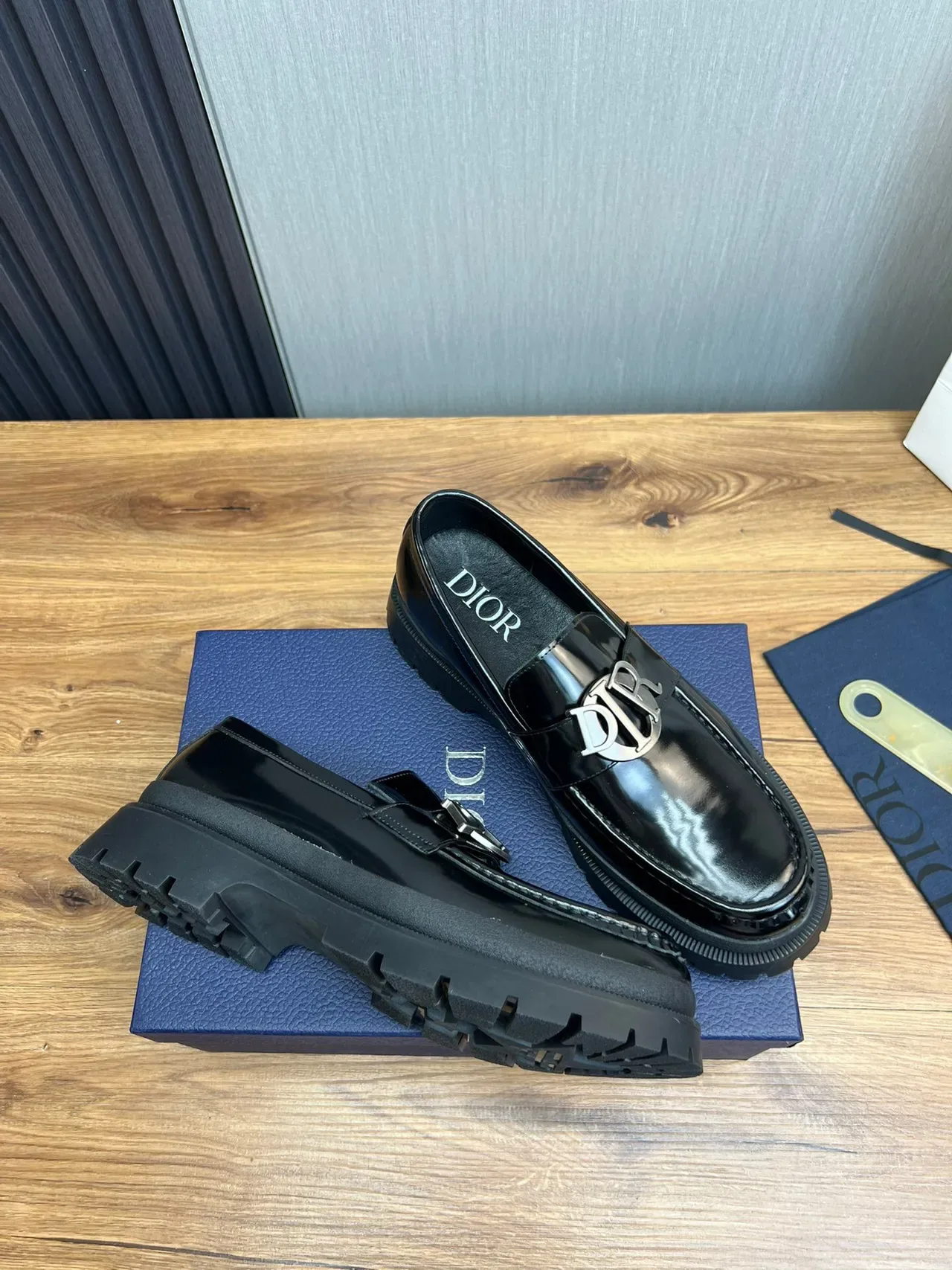 Dior Black Patent Leather Chunky Lug Sole Loafer 5