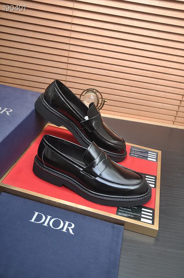 Dior Black Penny Strap Loafers 7