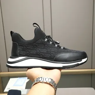 Dior Black White Oblique Jacquard Upper Leather Toe Cap Lifestyle Sneakers
