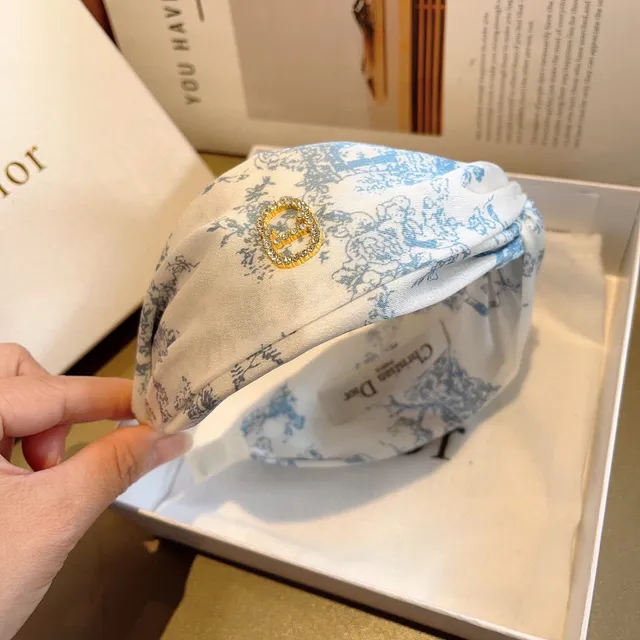 Dior Black White Twisted Knot Construction Toile Print Fabric Beanie 7